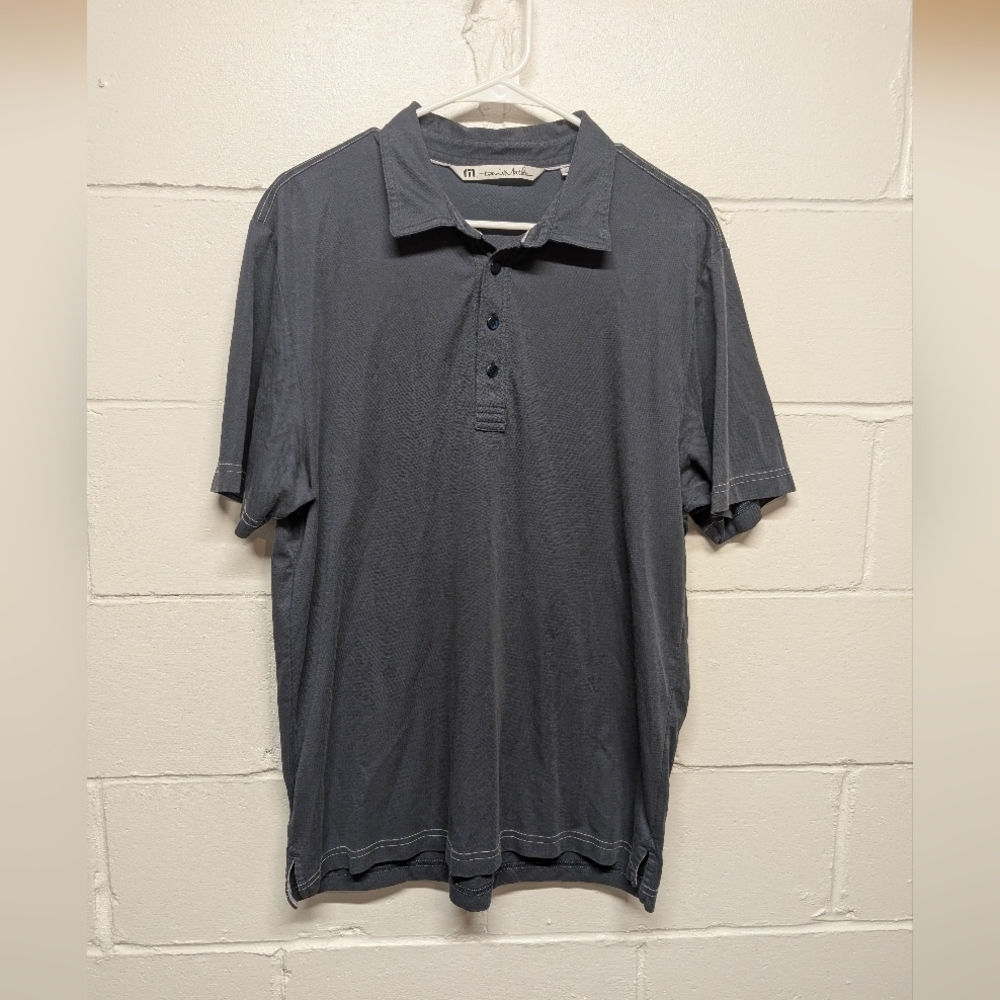 travis Mathew (Men's Large) Blue Pima Cotton Golf 4 Button Polo